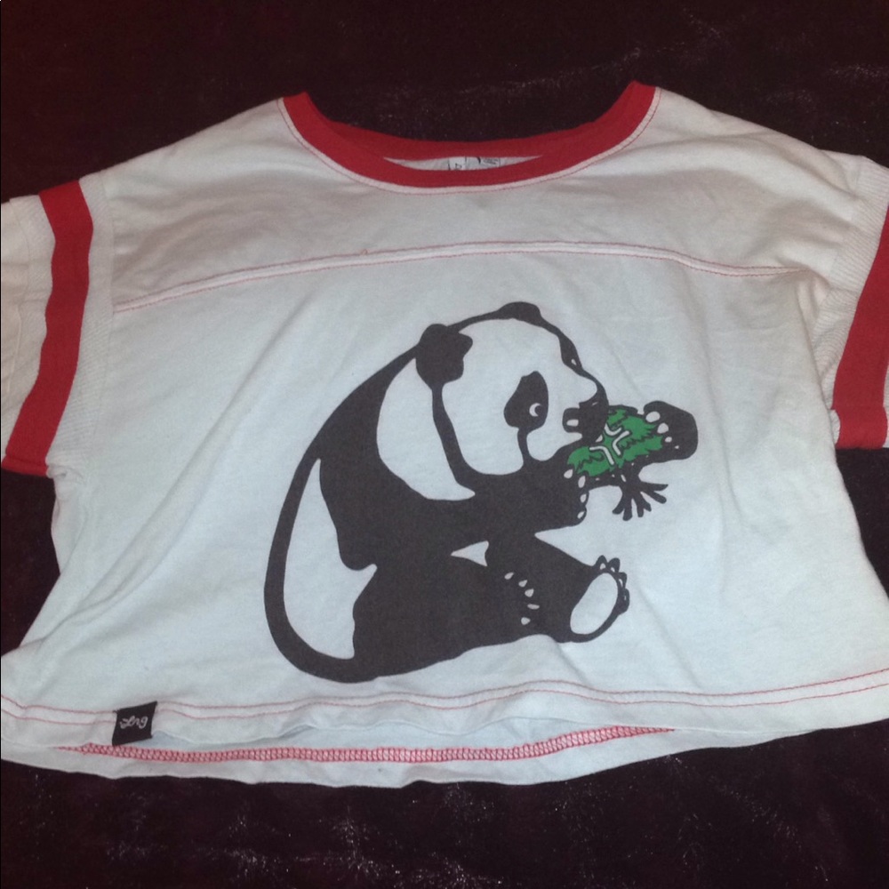 LRG lifted research group panda crop top small